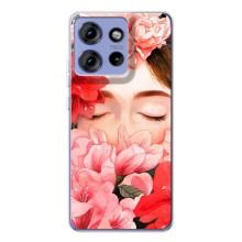 Чехлы (ART) Цветы на Motorola Edge 50 (VPrint) (Глаза в цветах)