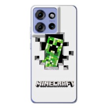 Чехол Майнкрафт на Motorola Edge 50 (AlphaPrint) Minecraft (крипер Майнкрафт)