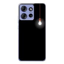 Чехол с картинками на черном фоне для Motorola Edge 50 – Лампочка