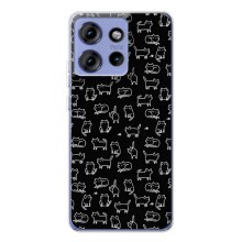 Чехол с принтом для Motorola Edge 50 (AlphaPrint) Модные коты (Меленькие котики)