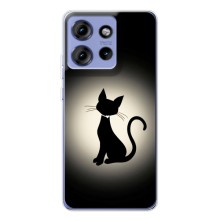 Чехол с принтом для Motorola Edge 50 (AlphaPrint) Модные коты (Силуэт котика)