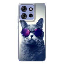 Чехол с принтом для Motorola Edge 50 (AlphaPrint) Модные коты (Стильный кот)