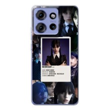 Чехлы Венсдей на Motorola Edge 50 Уэнсдей (AlphaPrint) (коллаж Уэнздей)