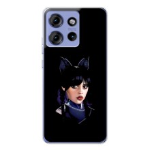 Чехлы Венсдей на Motorola Edge 50 Уэнсдей (AlphaPrint) (серьезная Уэнздей)