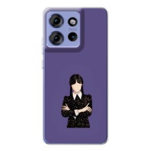 Чехлы Венсдей на Motorola Edge 50 Уэнсдей (AlphaPrint) (Уэнздей в черном)