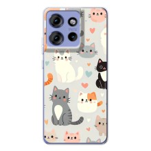 Чехол с рисунком кот на Motorola Edge 50 (Коллаж котов)
