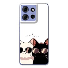 Чехол с рисунком кот на Motorola Edge 50 (Коты в очках)
