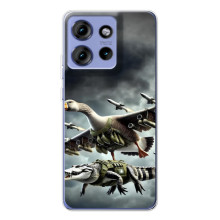 Чехол с мемами тралалело тралала для Motorola Edge 50 – Гусини и крокодило