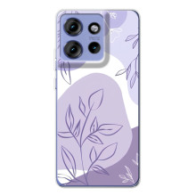 Силиконовый чехол с принтом в цветах на Motorola Edge 50 – Фиолетовый дизайн