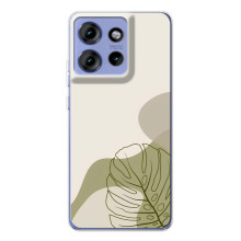 Силиконовый чехол с принтом в цветах на Motorola Edge 50 – Монстера зелёная