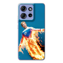 Чехол с принтом Фантастическая четверка для Motorola Edge 50 – Человек-Факел