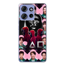 Чехол Гра в кальмара для Motorola Edge 50 – Персонажи игры кальмара