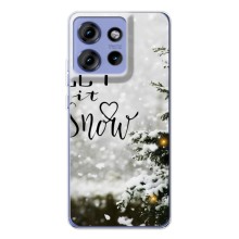 Новогодние, Праздничные Чехлы для Motorola Edge 50 - 2024 год (Let it snow)