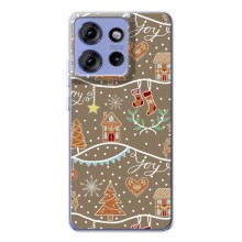 Новогодние, Праздничные Чехлы для Motorola Edge 50 - 2024 год (Новогодние пряники)