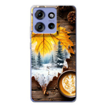 Чохол з унікальним дизайном 'Осінь з кавою' для Motorola Edge 50 – Осінньо-зимове кава