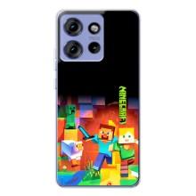 Чехлы для Motorola Edge 50 (Персонажи Майн Крафт) (Герой Майнкрафт)