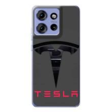 Силіконовий бампер з картинкою машини на Motorola Edge 50 – Logo TESLA