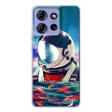 Силиконовый Чехол с принтом "Космонавты" на Motorola Edge 50 – Космонавт в воде