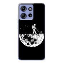 Силиконовый Чехол с принтом "Космонавты" на Motorola Edge 50 – Космонавт