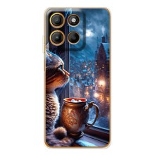 Чохли на Новий Рік Motorola Edge 60 Fusion (Кіт новорічний)
