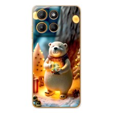 Чохли на Новий Рік Motorola Edge 60 Fusion (Новорічний ведмедик)
