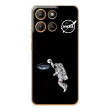 Силиконовый бампер с принтом "Наса" на Motorola Edge 60 Fusion – Космонавт баскетболист