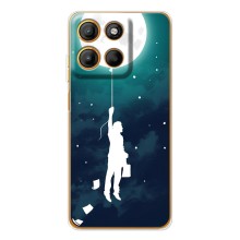 Чохол (ТПУ) з планетами на Motorola Edge 60 Fusion – To The moon
