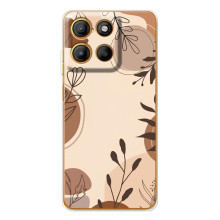 Чехол с цветочным принтом на Эдж 60 Фюжин (Коричневые цветы)
