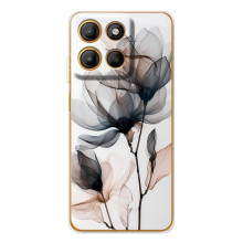 Чехол с цветочным принтом на Эдж 60 Фюжин (Цветы на белом)