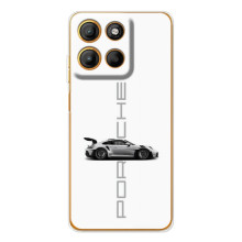 Чехол с авто Порше для Motorola Edge 60 Fusion – белый Порше