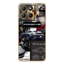 Чехол с авто Порше для Motorola Edge 60 Fusion – Коллаж Порше