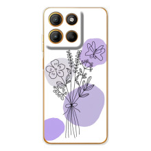 Силиконовый чехол с принтом в цветах на Motorola Edge 60 Fusion