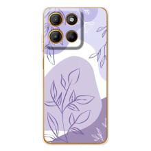 Силиконовый чехол с принтом в цветах на Motorola Edge 60 Fusion – Фиолетовый дизайн