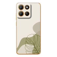 Силиконовый чехол с принтом в цветах на Motorola Edge 60 Fusion – Монстера зелёная