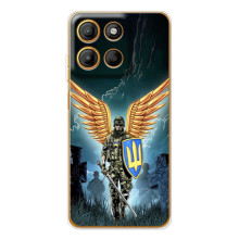 Чехол с украинским воином на Motorola Edge 60 Fusion (Крылатый воин)