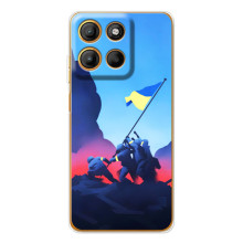 Чехол с украинским воином на Motorola Edge 60 Fusion (Украинский прапор)