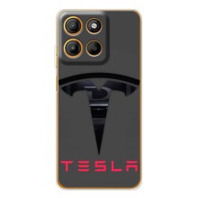 Силіконовий бампер з картинкою машини на Motorola Edge 60 Fusion (Logo TESLA)