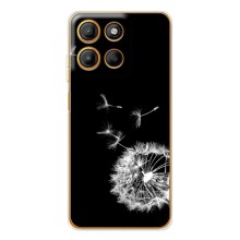 Силіконовий Чохол з кульбабками на Motorola Edge 60 Fusion (Кульбабка на чорному)