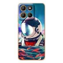 Силіконовый Чохол з принтом "Космонавти" на Motorola Edge 60 Fusion