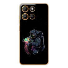 Силіконовый Чохол з принтом "Космонавти" на Motorola Edge 60 Fusion – В руках земля