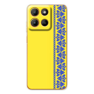 Силіконовый Чохол на Motorola Edge 60 Fusion – Вишиванка на жовтому фоні
