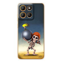 Чехол з героями Клеш Рояль для Motorola Edge 60 Fusion – Скелет с бомбой