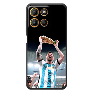 Чехлы Лео Месси Аргентина для Motorola Edge 60 Neo (Счастливый Месси)