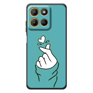 Чехлы (Знак сердечка) на Motorola Edge 60 Neo – Сердечко на бирюзовом