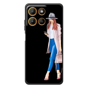 Чехол с картинкой Модные Девчонки Motorola Edge 60 Neo (Девушка со смартфоном)