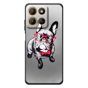 Чехол (ТПУ) Милые собачки для Motorola Edge 60 Neo (Бульдог в очках)