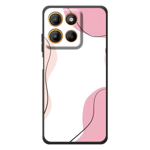 Чехол цветочный дизайн для Motorola Edge 60 Neo – Розовый фон