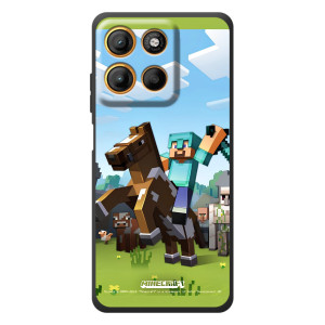 Чехлы для Motorola Edge 60 Neo (Персонажи Майн Крафт) (На коне)