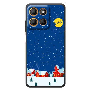 Силиконовый бампер на рождество для Motorola Edge 60 Neo (Город в снегу)