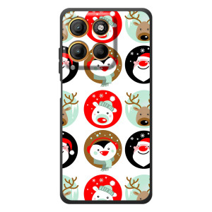 Силиконовый бампер на рождество для Motorola Edge 60 Neo (Рождественский принт)